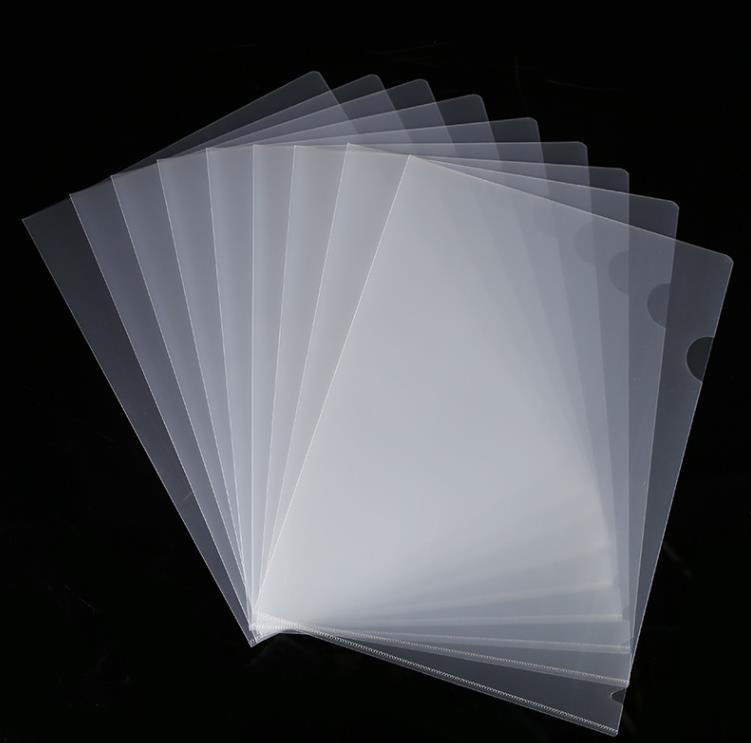 A4 L 모양 파일 폴더 파우치 슬리브 맞춤형 로고 인쇄 사무실 회의 투명 문서 포켓 PP 비닐 가방 파우치 홀더 클리어 SN4232