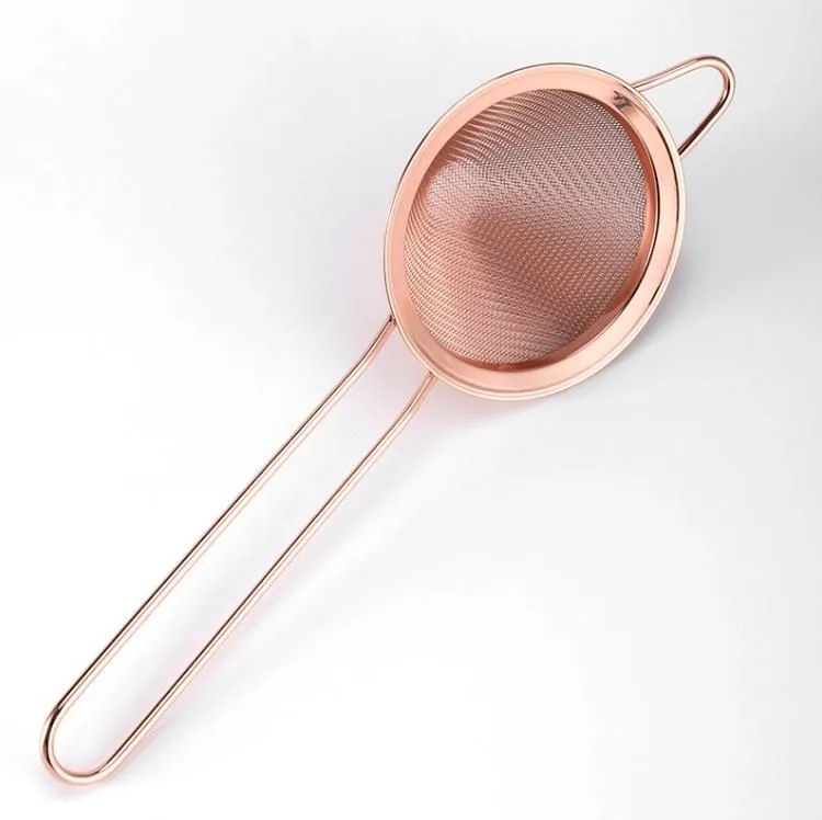 Nuovi colini a rete cocktail a cono Griglia olio color oro rosa Filtro cocktail con filtro dorato nero