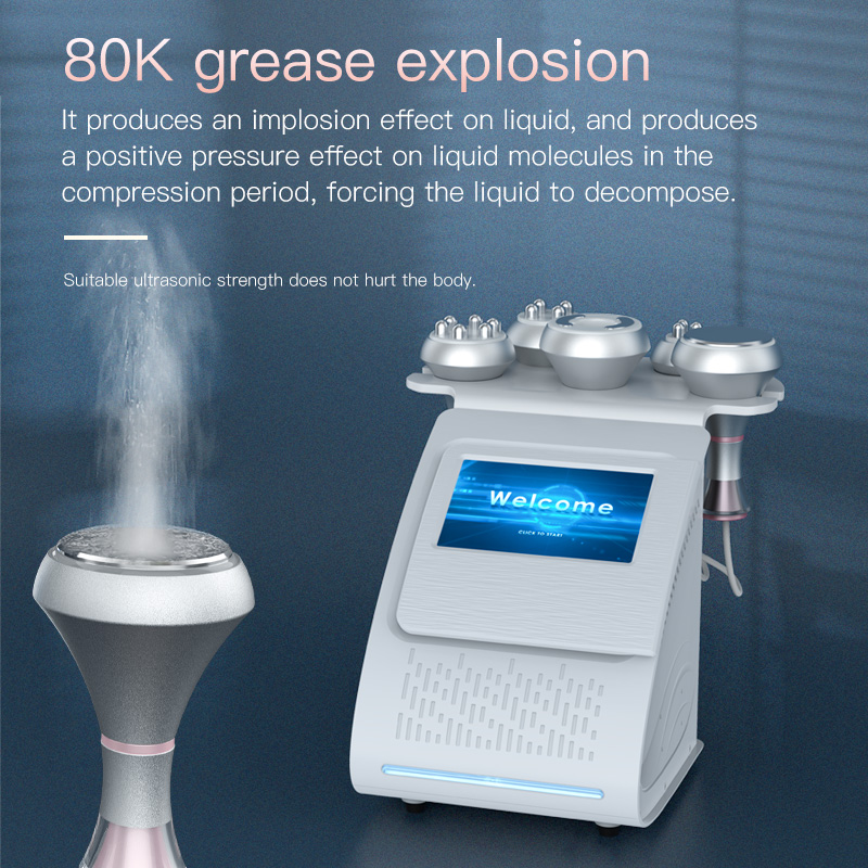 Máquina ultrassônica de cavitação a vácuo 5 em 1, 80k, perda de peso, emagrecimento, aparelho de beleza, rf, aperto da pele, remoção de celulite