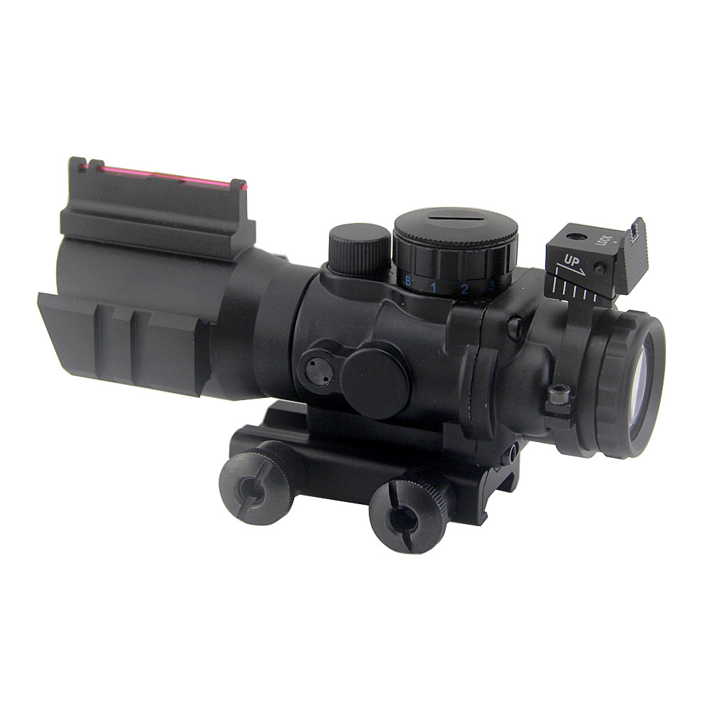 Sniper 4x32mm Riflescope Red Green Blue Illuminated Mil-dot Scope Tactical Fiber Optics Reflex Sight 4x Magnifier Hunting Airsoft Gun Sight