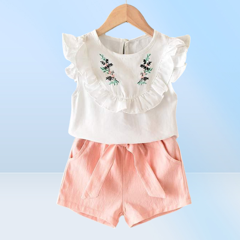 Kledingsets Meisjes Set Zomer Babymeisjeskleding Sorteer Mouw T-shirt + Shorts 2 Stuks Pakken6893801