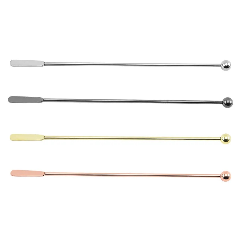 Bar Tools Stainless Steel Coffee Beverage Stirrers Stir Cocktail Drink Swizzle Stick with Small Rectangular Paddles