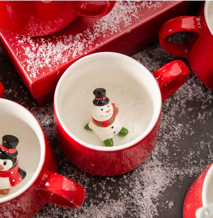 أكواب 3D قهوة جميلة القدح للحرارة مقاومة الكرتون كأس السيراميك هدية عيد الميلاد العديد من الأنماط 11 ج ر انخفاض التسليم 2024 الصفحة الرئيسية GG1025