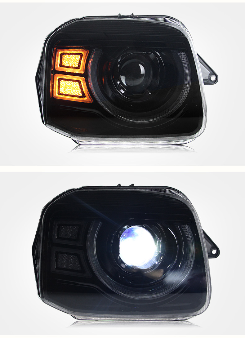 Reflektory samochodowe dla Suzuki Jimny 2007-20 15 Światła w stylu obrońcy WSZYSTKIE LED Daytime Light Light Light Sygnał Sygnał Sygnał Sygnał