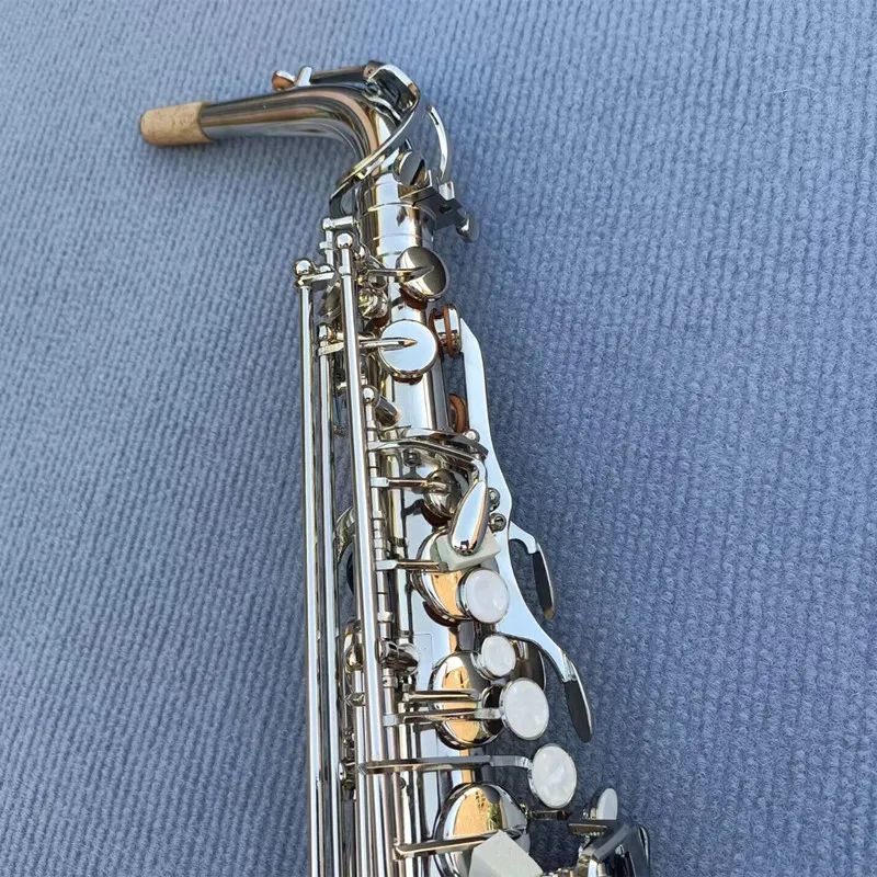 Hög fransk SAS-802 EB E-flat Alto Saxofon Sax Shell Nyckel Carve Mönster Trävind Instrument med fall Övriga Aeccessaries