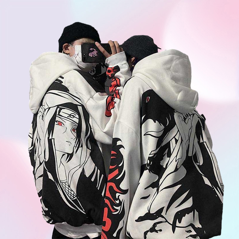 Nicemix Harajuku Gothic Anime Hoodies Women Uchiha Itachi Sharingan Print Hoodies Casual Warm Pullover Hooded Sweatshirt 2028210602579303