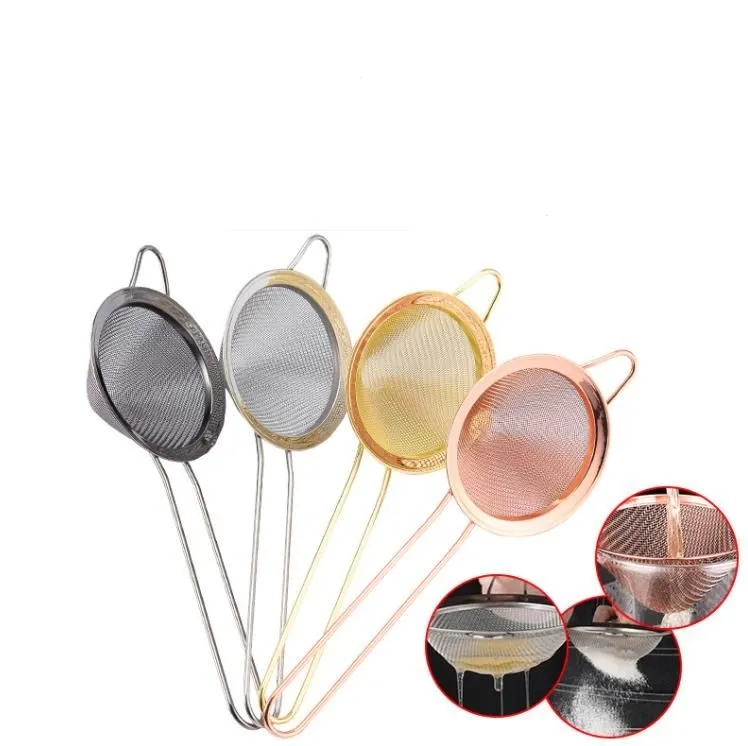 Nuovi colini a rete cocktail a cono Griglia olio color oro rosa Filtro cocktail con filtro dorato nero