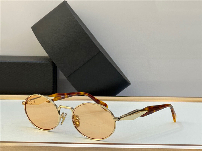 Nowy projekt mody Małe owalne okulary przeciwsłoneczne 65z metalowa rama retro kształt Prosty i popularny styl wszechstronny Uv400 Ochrona okularów
