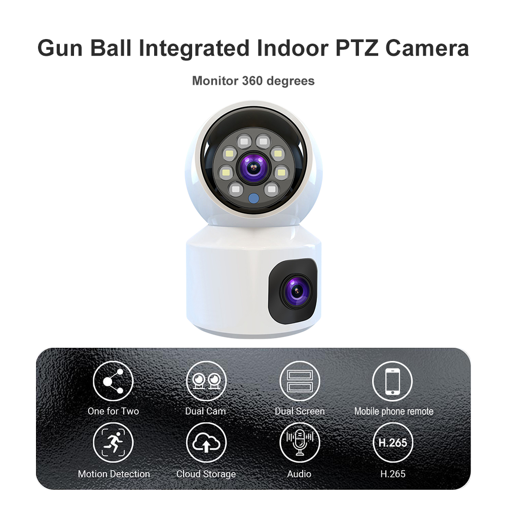 V380 Pro Dual Lens WIFI Camera Indoor Color Night Vision Auto Tracking 4MP Wireless Security Protection MINI Camera