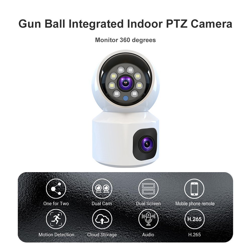 V380 Pro Dual Lens WIFI-camera Binnenkleur Nachtzicht Auto Tracking 4MP Draadloze beveiliging MINI-camera