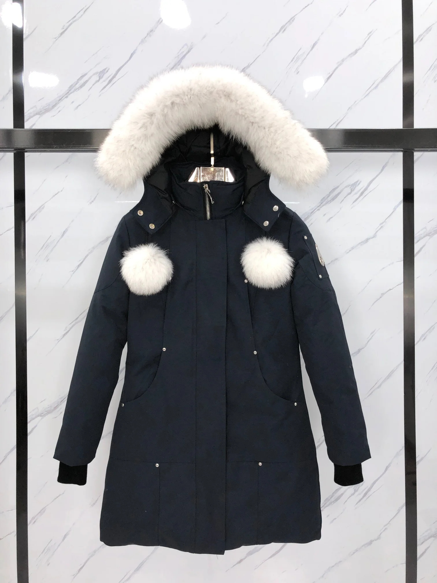 Klassische Winterjacke mit Kapuze für Herren, Mantel, lange Jacke mit Pelzkragen, Herrenbekleidung, kniedicker Parka, warme Damen-Daunenjacken für den Außenbereich