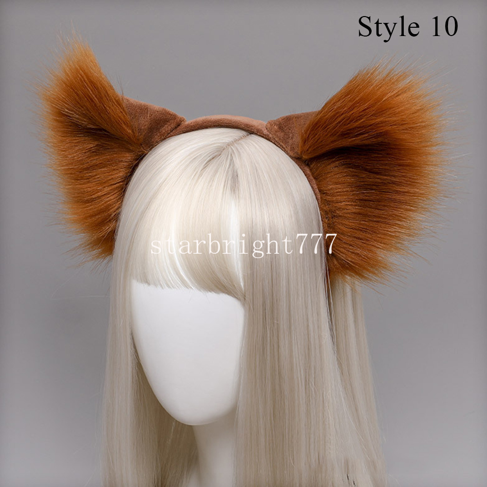 Faux Fur Ear Hairband Furry Fluffy Fox Hair Hoop Cute Animal Ears Headbands Headwear Cosplay Costume Hair Accessories