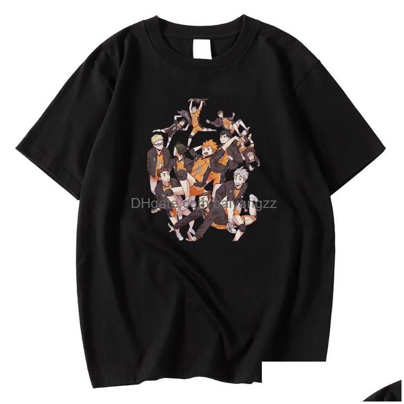 Männer T-shirts Trendy Herren Regar Sommer Frühling Männliche T-Shirts Hemden Cartoon Haikyuu Druck Kleidung Oansatz Vintage Kurzarm Tops D DHPQY