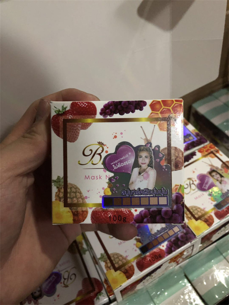 Omedelbar mirakel Whitening Soap Thailand Bumebime Handgjorda tvål Vit hud naturliga tvålar bad frukt eterisk olja tvål 100g