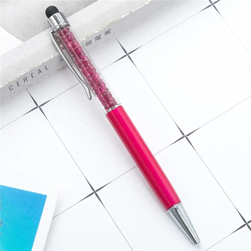 groothandel Creatieve 24 kleuren Bling Crystal Balpen Creatieve Pilot Stylus Touch Pen voor het schrijven van briefpapier Kantoor School Student Gift