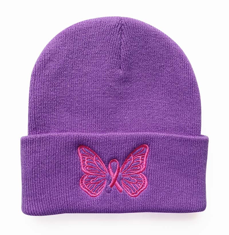 New Fashion Women's Knitted Cap Men's Street Knitted Hats Cute Embroidered Butterfly Pullover Warm Caps