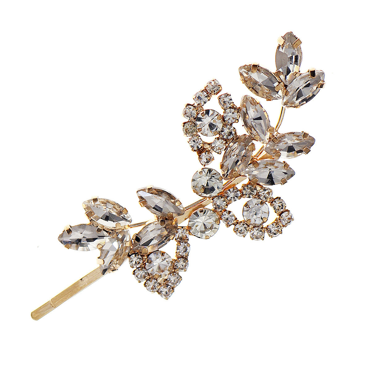 New hair accessories rhinestone leaf hair clip bride's wedding side clip versatile bride style