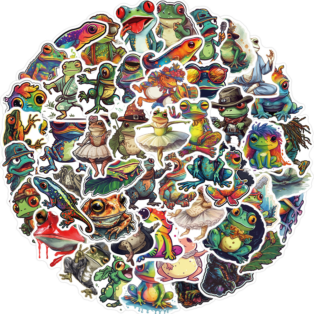 Psychedelic Frog Stickers Hallucinogenic Frog Graffiti Stickers for DIY Luggage Laptop Skateboard Motorcycle Bicycle Stickers