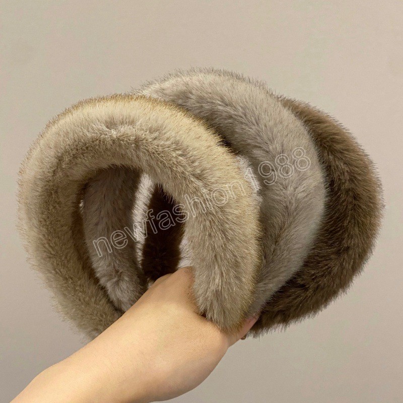 Winter Imitatie Nertsen Pluche Bont Spons Hoofdbanden Mode Haaraccessoires Dames Trend Casual Haarband Haarband Hoepel Meisje Nieuw