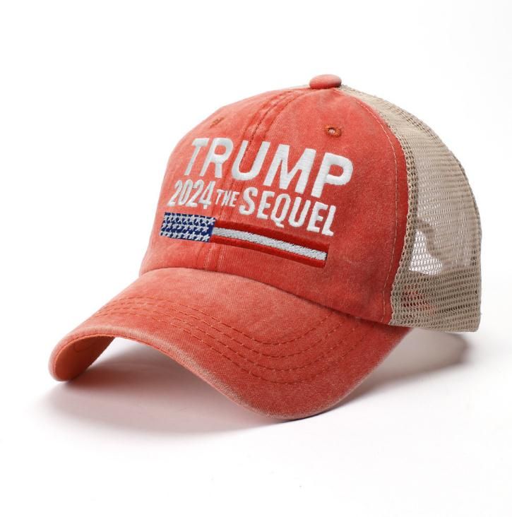 Trump Hats 2024 Biden Summer Net Peak Cap USA Presidential Election Baseball caps Washed cotton Sun Hat DB652