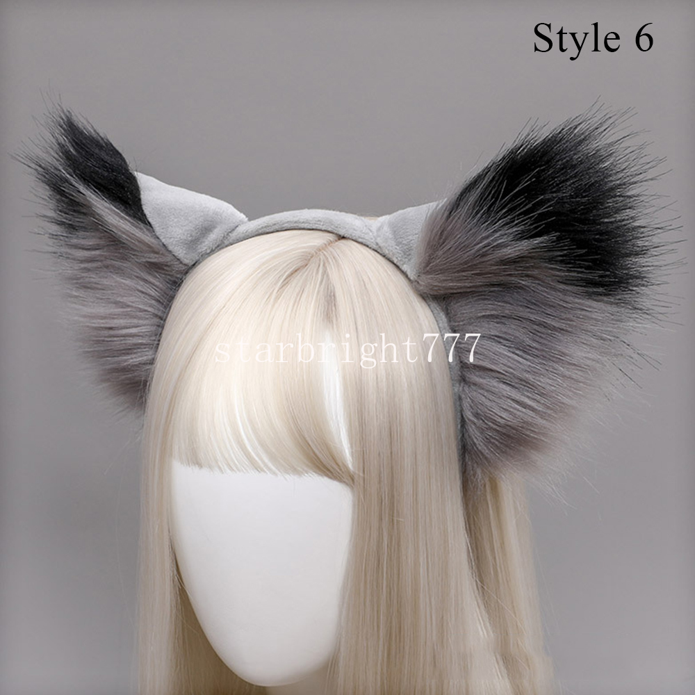 Faux Fur Ear Hairband Furry Fluffy Fox Hair Hoop Cute Animal Ears Headbands Headwear Cosplay Costume Hair Accessories