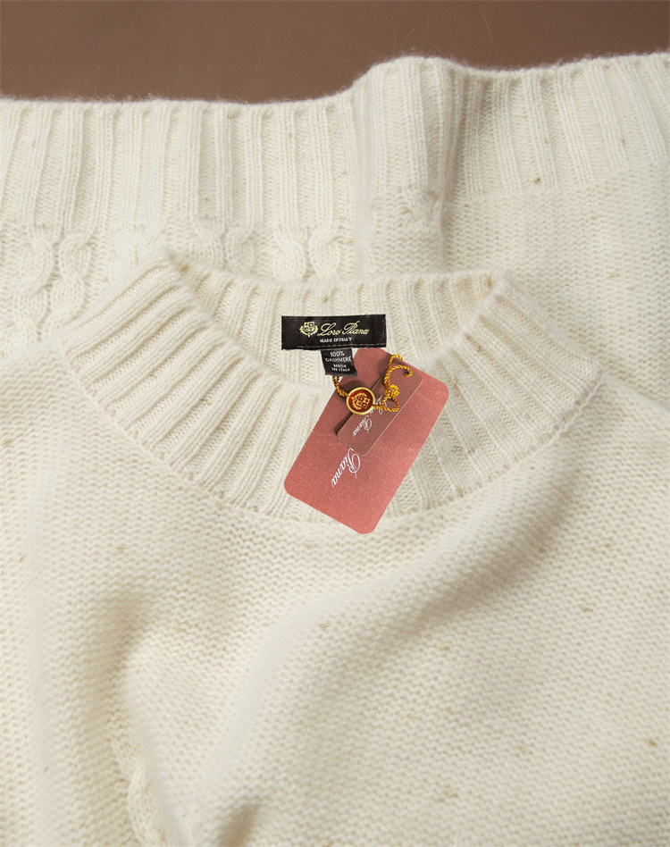 Maglioni da donna Primavera loro piano Maglione ampio girocollo in cashmere bianco dolcevita