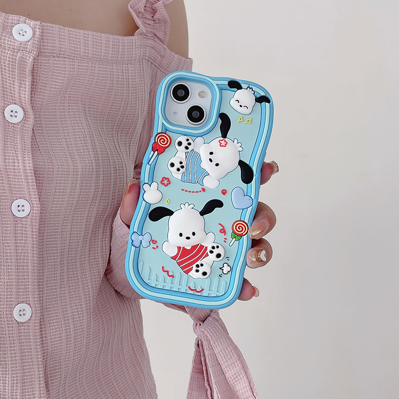 Moda dos desenhos animados 3d caso de telefone para iphone 15 14 13 12 11 pro max x xs max xr 7 8 plus capa de silicone macio