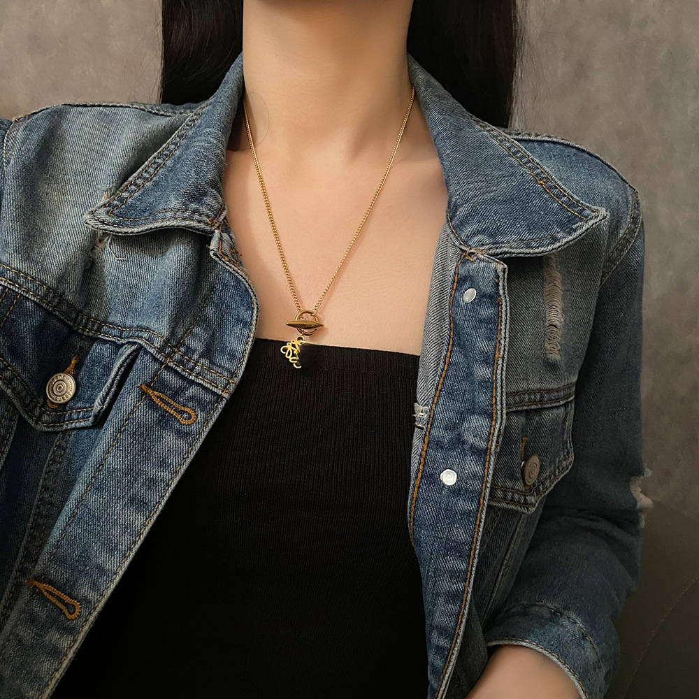 Colliers de concepteurs femmes lo titane en acier pendentif colliers bracelet ornements accessoires de haute qualité couleur