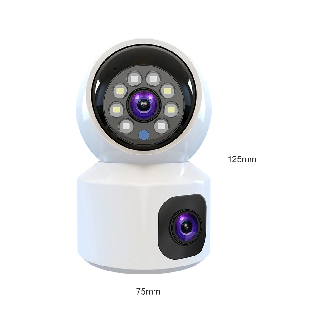 V380 Pro double objectif WIFI caméra intérieure couleur Vision nocturne suivi automatique 4MP sans fil Protection de sécurité MINI caméra