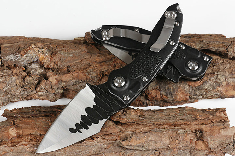 Specialerbjudande avancerad Mt Stitch Auto Tactical Folding Knife D2 Satin Blade T6061 Aluminium Handle utomhus EDC Pocket Knives EDC Gear