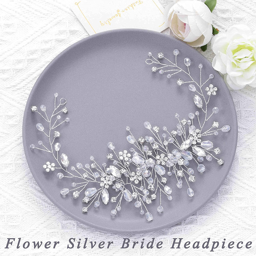 Crystal Wedding Hair Accessories Headwear Miraculous Women Pannband Tillbehör Blomma Brudhuvudstycke Klipp Bride Jewelry Gift Cl2821