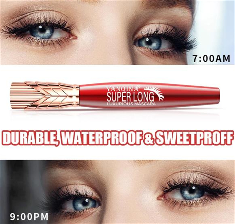 Czarne rzęsy rzęsy przedłużenie grube curling rzęsy nie łatwy do smuga tuszu do rzęs Makeup 4D Crown Mascara Cosmetics