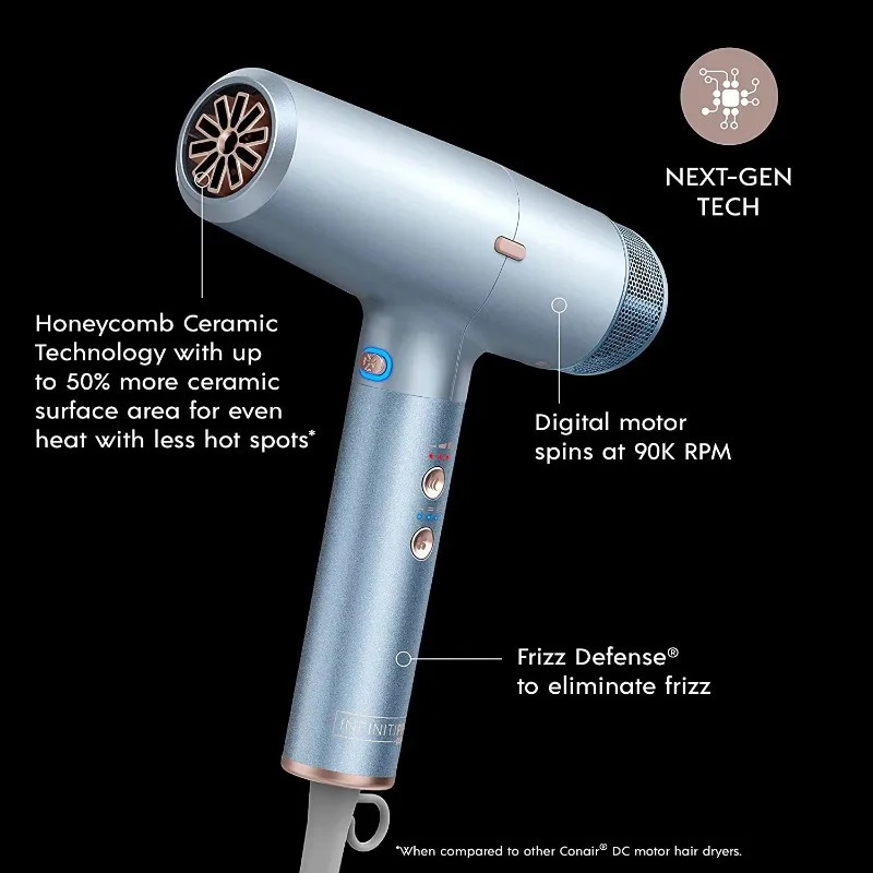 Hair Dryers 1875W Dryer with Diffuser Digital Motor Spins up to 90 000 RPMs 231025