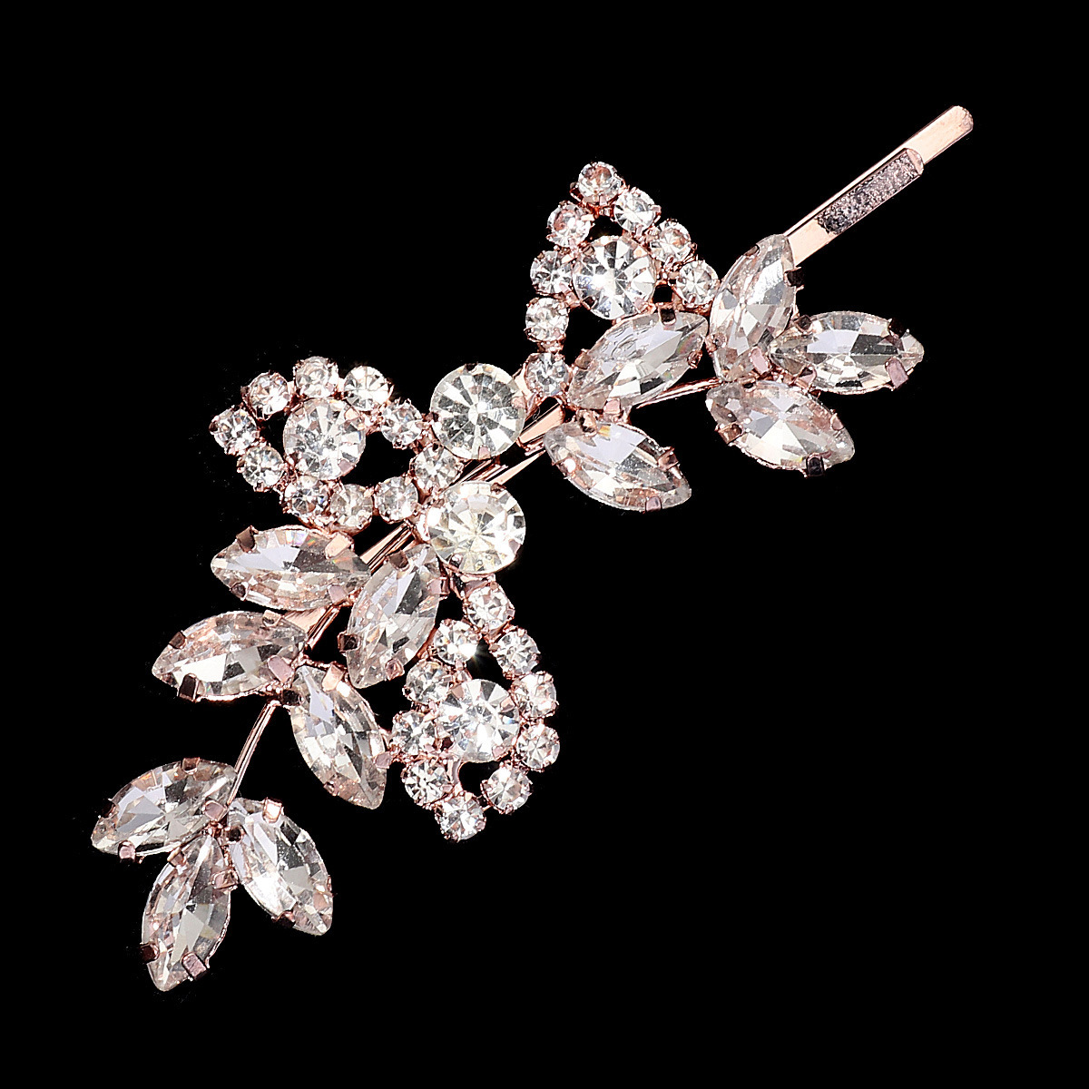 New hair accessories rhinestone leaf hair clip bride's wedding side clip versatile bride style