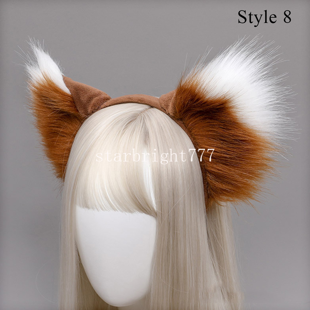 Faux Fur Ear Hairband Furry Fluffy Fox Hair Hoop Cute Animal Ears Headbands Headwear Cosplay Costume Hair Accessories