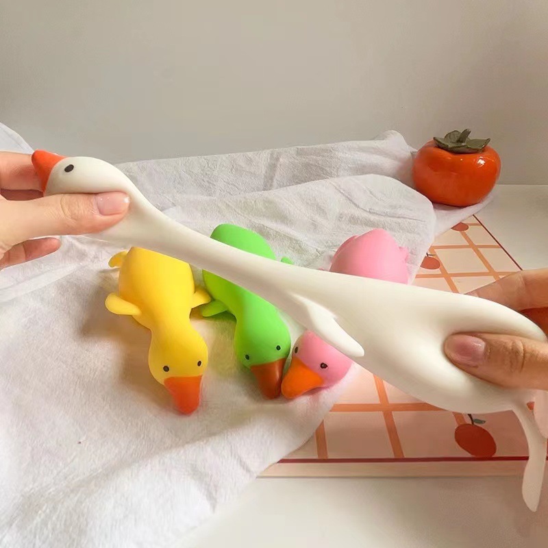 Fun TPR Cute Cartoon Duck Geese Stress Relief Squeeze Reliever Squish Toy Animal Antistress Fidget Toys Slow Rebound Decompression Funny for Children Adult DHL