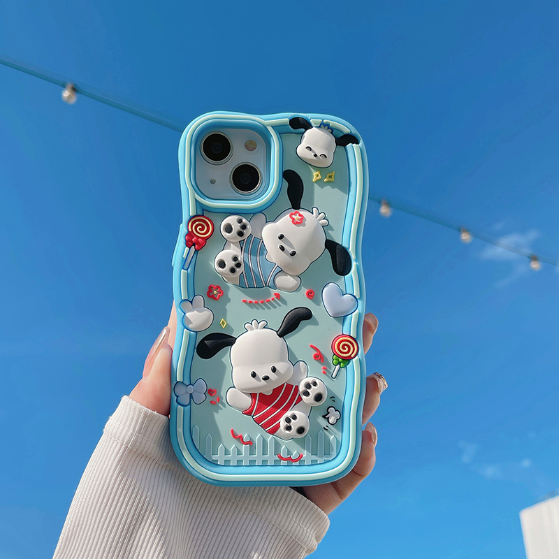 Moda dos desenhos animados 3d caso de telefone para iphone 15 14 13 12 11 pro max x xs max xr 7 8 plus capa de silicone macio