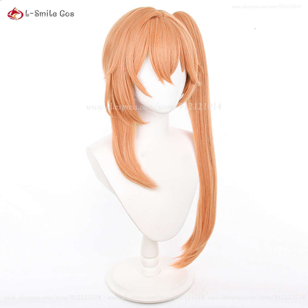 Costumes Catsuit jeu Honkai Star Rail Guinaifen Cosplay 70 cm Orange avec queue de cheval femmes Anime cheveux synthétiques résistants à la chaleur + bonnet de perruque