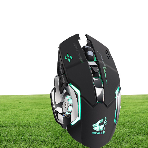 Rechargeable x8 LED sans fil rechargeable Backlit USB Optical ergonomic gaming souris pc