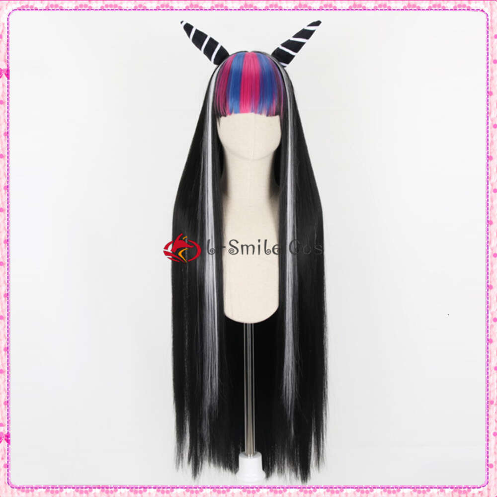 Costumi Catsuit Danganronpa V3: Killing Harmony Mioda Ibuki Colore misto Lungo 100 cm Parrucche Cosplay Capelli sintetici resistenti al calore + Protezione parrucca