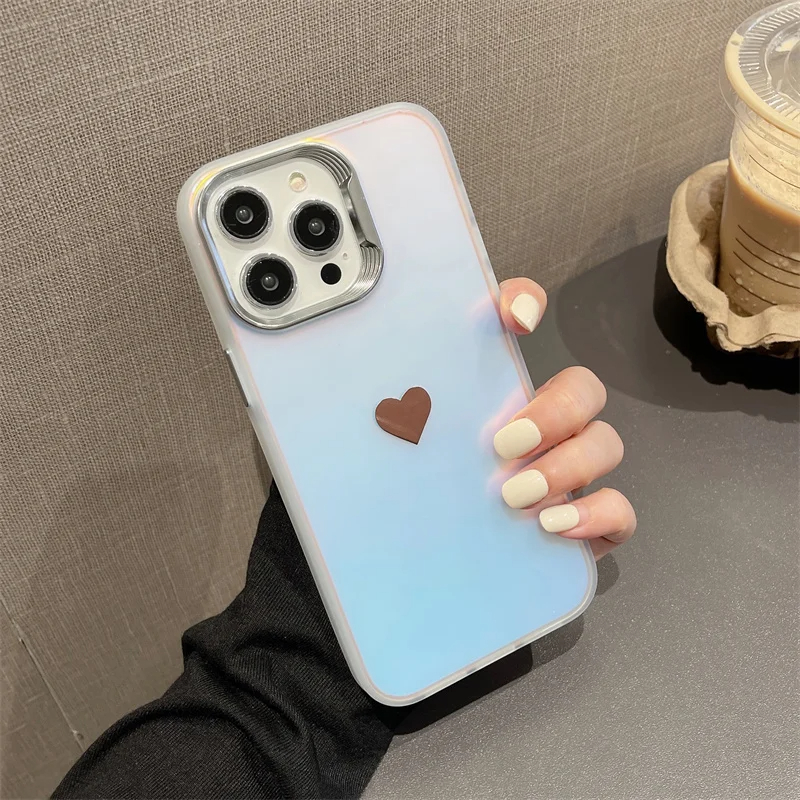 Fashion Matter Laser Cute Love Phone Case For iPhone 15 11 12 13 14 Pro Max 14 15 plus Cover Silicone Shockproof Cases