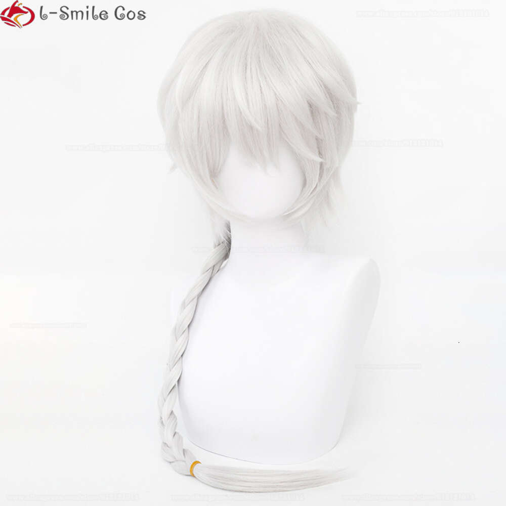 Catsuit Costumes Cosplay Anime Bungo Stray Dogs säsong 4 Nikolai Gogol Long White Braid värmebeständiga hår peruker + peruk lock