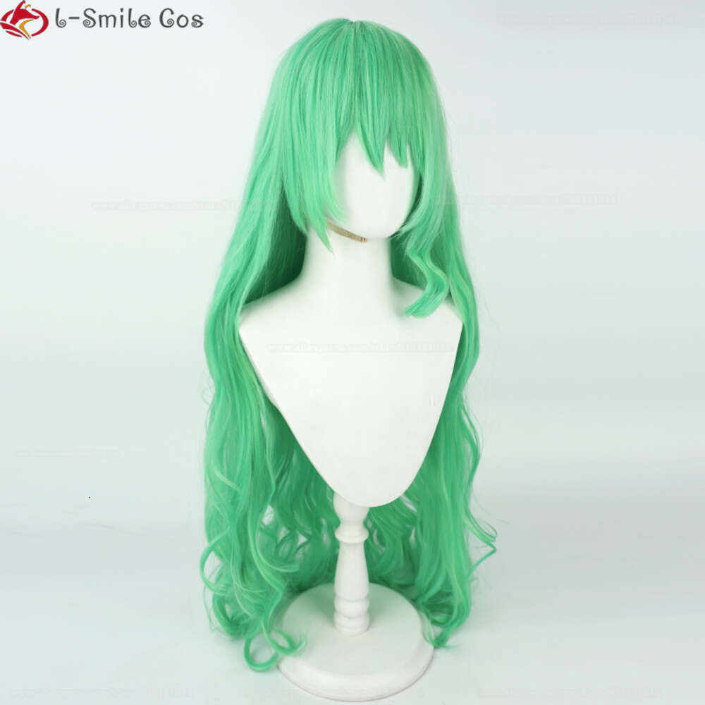 Catsuit Costumes Game Honkai Impact 3 Cosplay 100cm Long Green Curly Mobius Heat Resistant Hair Party Anime Wigs + Wig Cap