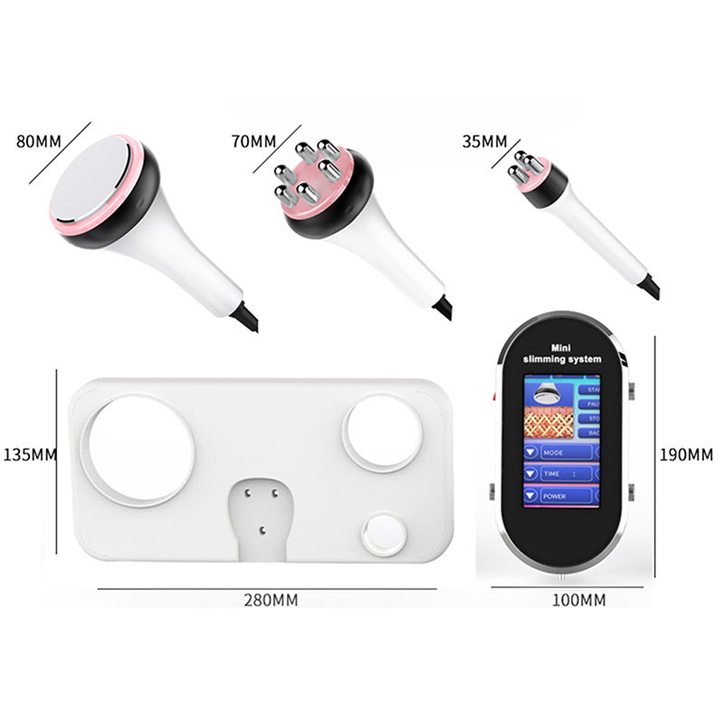 Dispositivo di dimagrimento ad ultrasuoni portatile 3 IN 1 40K Macchina di dimagrimento cavitazione 40K RF uso domestico Rafforzamento della pelle Lifting del viso Modellamento del corpo Scultura Anti invecchiamento