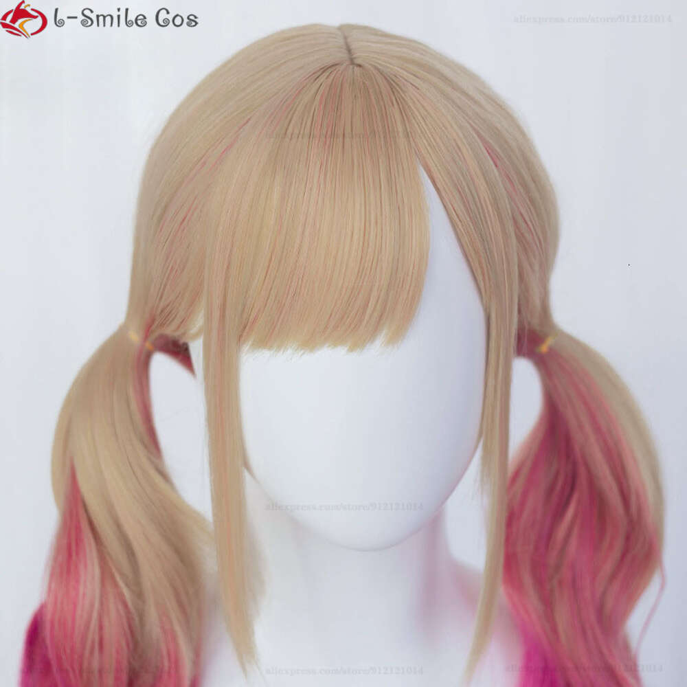 Catsuit Costumes Cosplay Wig Anime My Dress-up Darling Kitagawa Marin Cat Girl Gold Pink Gradient Long Curly Heat Resistant Wigs