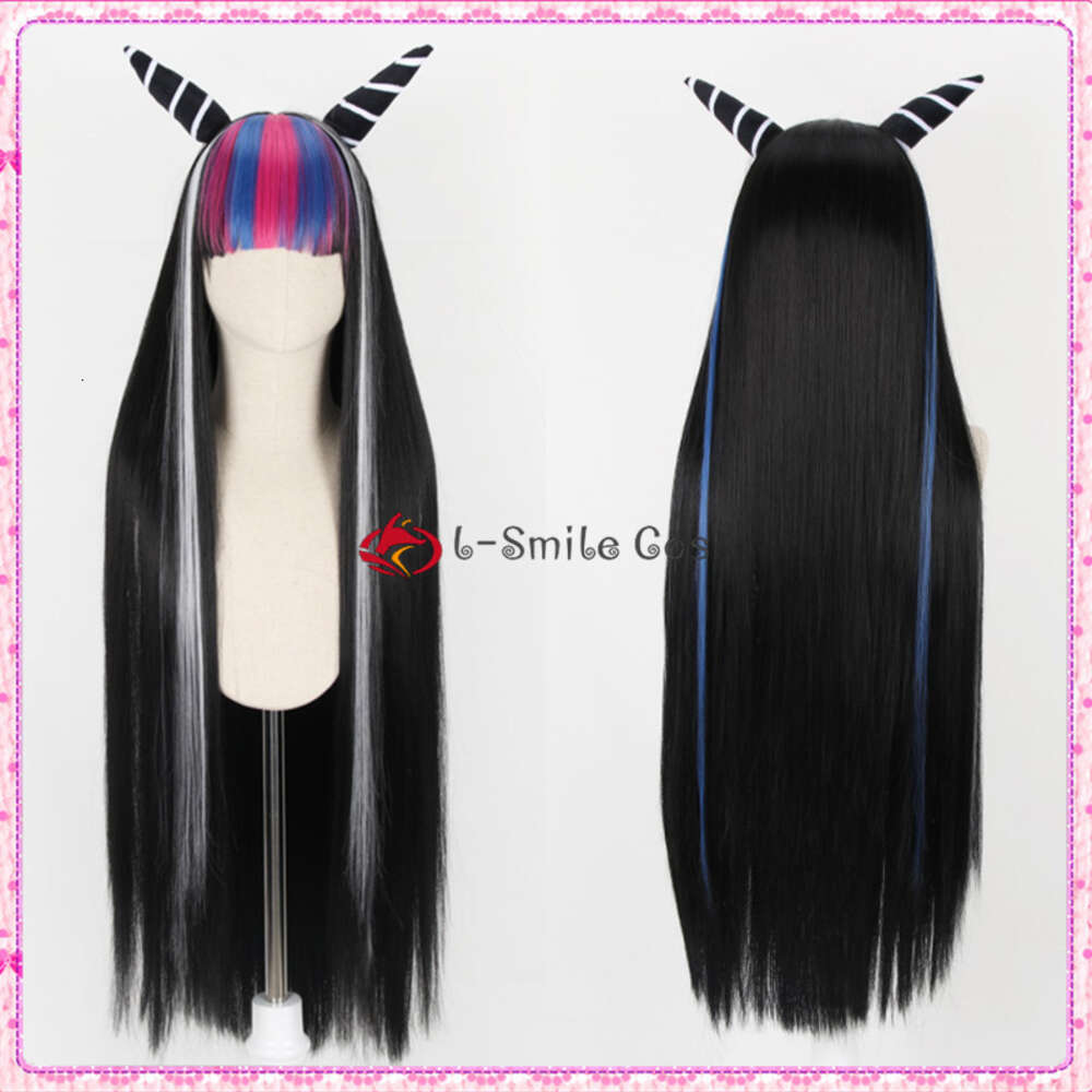 Costumi Catsuit Danganronpa V3: Killing Harmony Mioda Ibuki Colore misto Lungo 100 cm Parrucche Cosplay Capelli sintetici resistenti al calore + Protezione parrucca