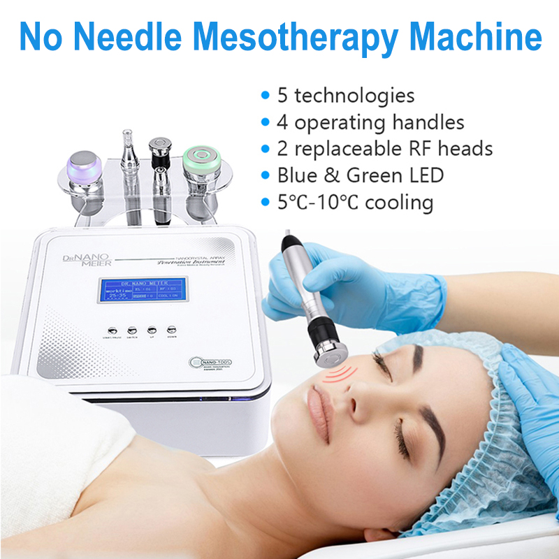 Mesotherapy Beauty Equipment Skin Rejuvenation Body Shaping Face Lifting Anti Aging Wrinkle RF Cooling Cryo Therapy EMS Bio Derma Nano Pen 4 in 1 Facial Machine