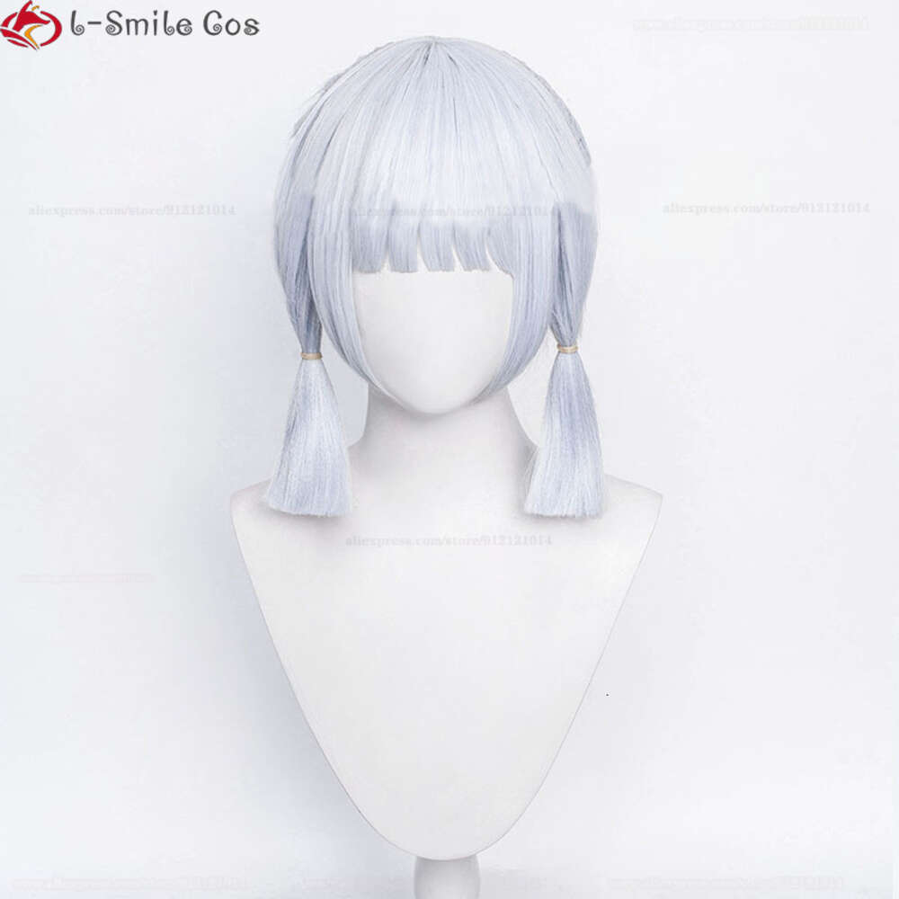Костюмы комбинезона Genshin Impact Kamisato Ayaka, парик для косплея, длина 75 см, синие термостойкие синтетические волосы, аксессуары для костюмов, парики, реквизит