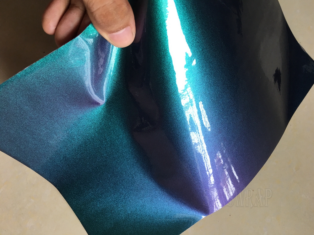 Super gloss chameleon green to purple auto paint car vinyl wrap colors ppf paint protection film top quality best price on sale