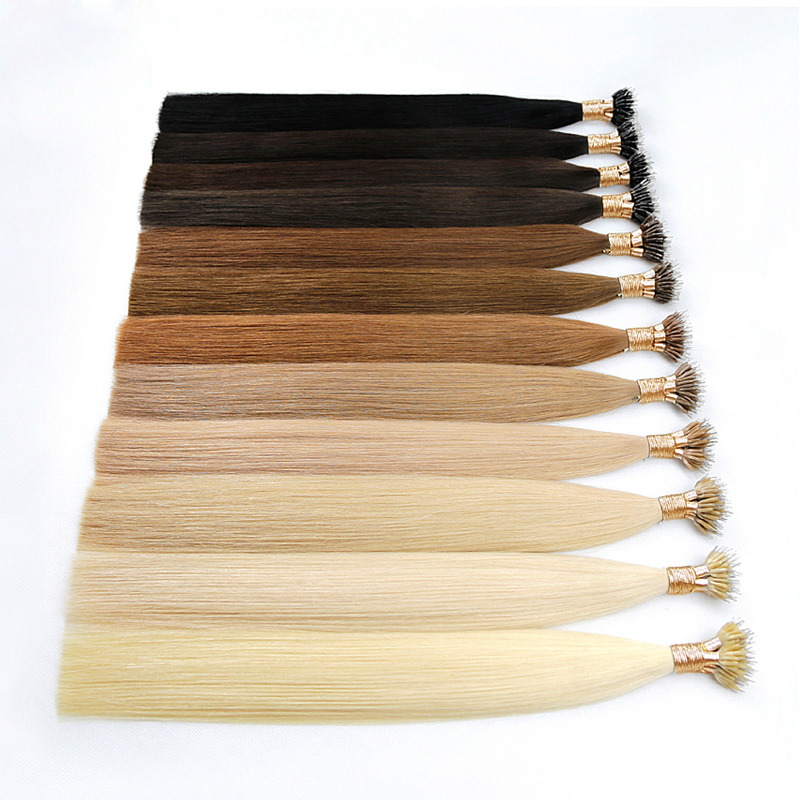 Nano Rings Hair Extension Remy Micro Bead Hair Extensions Keratin Fusion Human Hair 100 strands 100g Black Brown Blonde 14-26inch